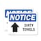 Signmission Dirty Towels (Up Arrow) Sign With Symbol, 18 in W x Rectangle, Vinyl Decal OS-2PACK-NS-D-1218-L-11045 - alternate 1